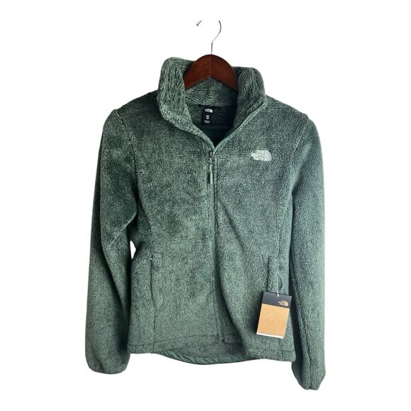 NWT North Face Osita Jacket Women Sz XS Fuzzy Sherpa Style Full Zip Green - Picture 1 of 9